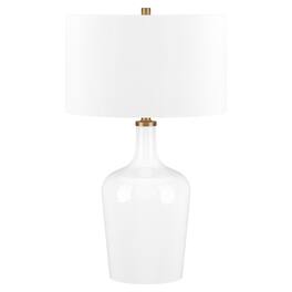 Hudson&Canal - Sebago 25" Tall Table Lamp with Fabric Shade/ - White