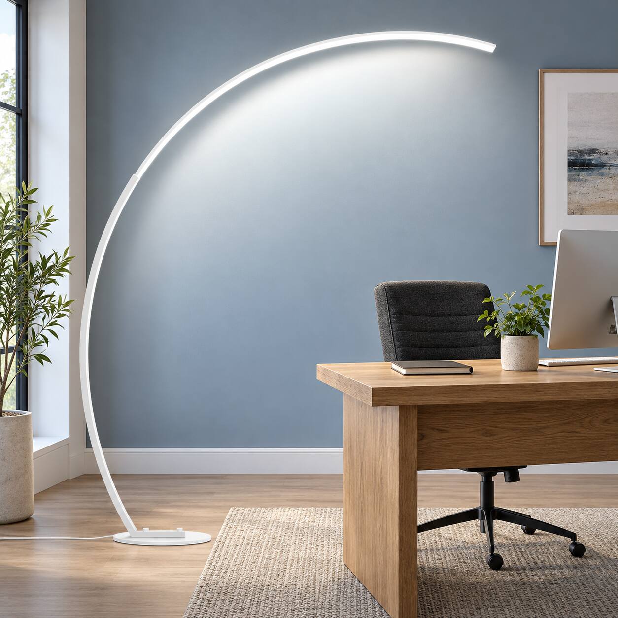 Angle. E.P. Light - 70" Modern Arched Floor Lamp with Remote Control, 3 Color Temperatures - Gold.