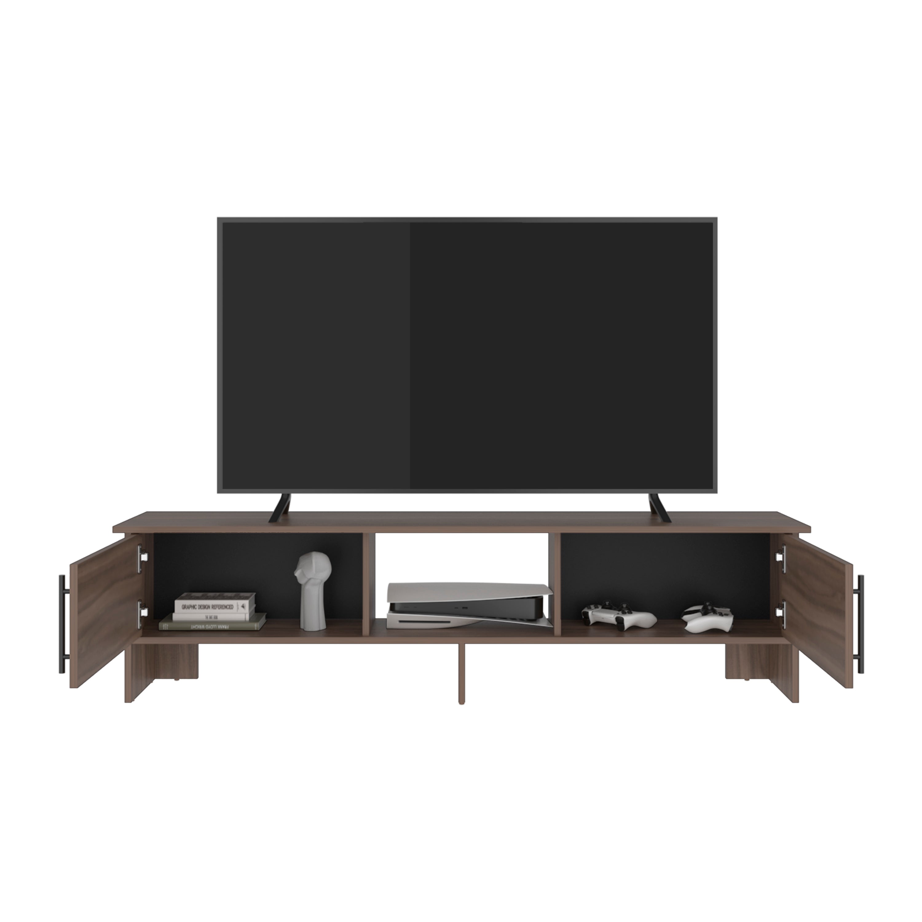 Alt View 1. TuHome - Modern Laminate Wood TV Stand and Entertainment Center, Fits TVs up to 65-Inch - Light Oak.
