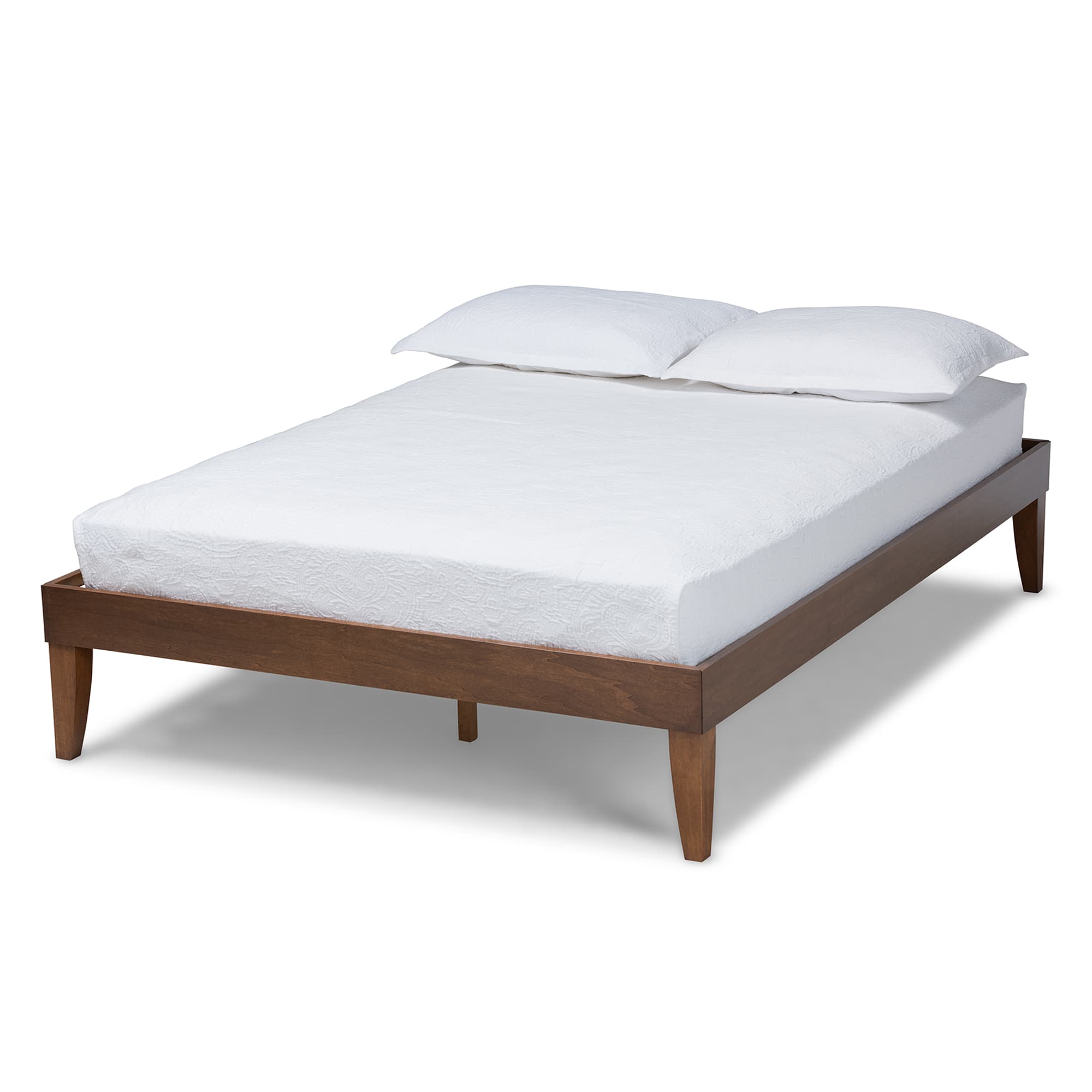 Baxton Studio - Lucina Mid-Century Modern Walnut Finished Platform Bed Frame - Brown price history on PriceWatchPro