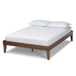 Baxton Studio - Lucina Mid-Century Modern Walnut Finished Platform Bed Frame - Brown