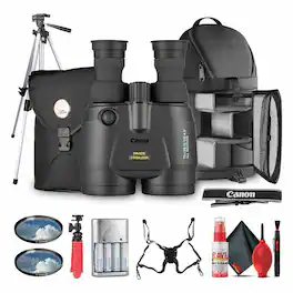 Canon - 15x50 IS All-Weather Image Stabilized Binoculars + 72" Tripod + Harness + More (International Model)