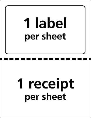 1 label per sheet

1 receipt per sheet