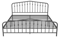 DHP - Novogratz Bushwick Adjustable Metal Platform King-Size Bed Frame - Gray - Front_Zoom