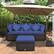 Alt View 3. Costway - 4PCS Patio Rattan Furniture Set Sofa Ottoman Cushion Garden Deck - Navy.
