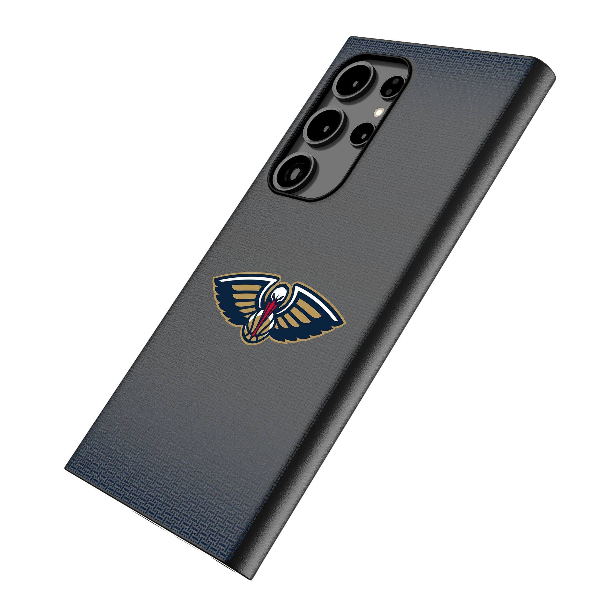Alt View 1. Keyscaper - New Orleans Pelicans Linen Galaxy Magnetic Bump Case - S24 Ultra - Black.