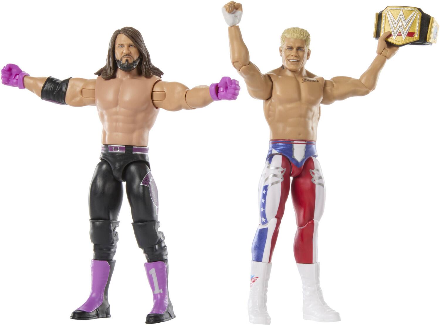 Alt View 1. Mattel - Mattel Collectible - WWE Main Event Showdown "The American Nightmare" Cody Rhodes vs. AJ Styles - Collectibles - Multicolor.