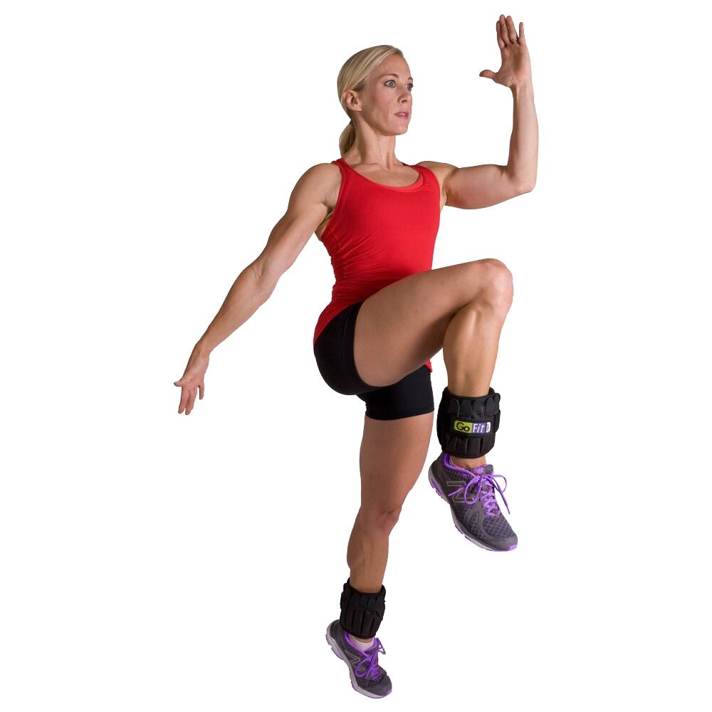 Alt View 11. GoFit - Padded Pro Ankle Weights - Black.