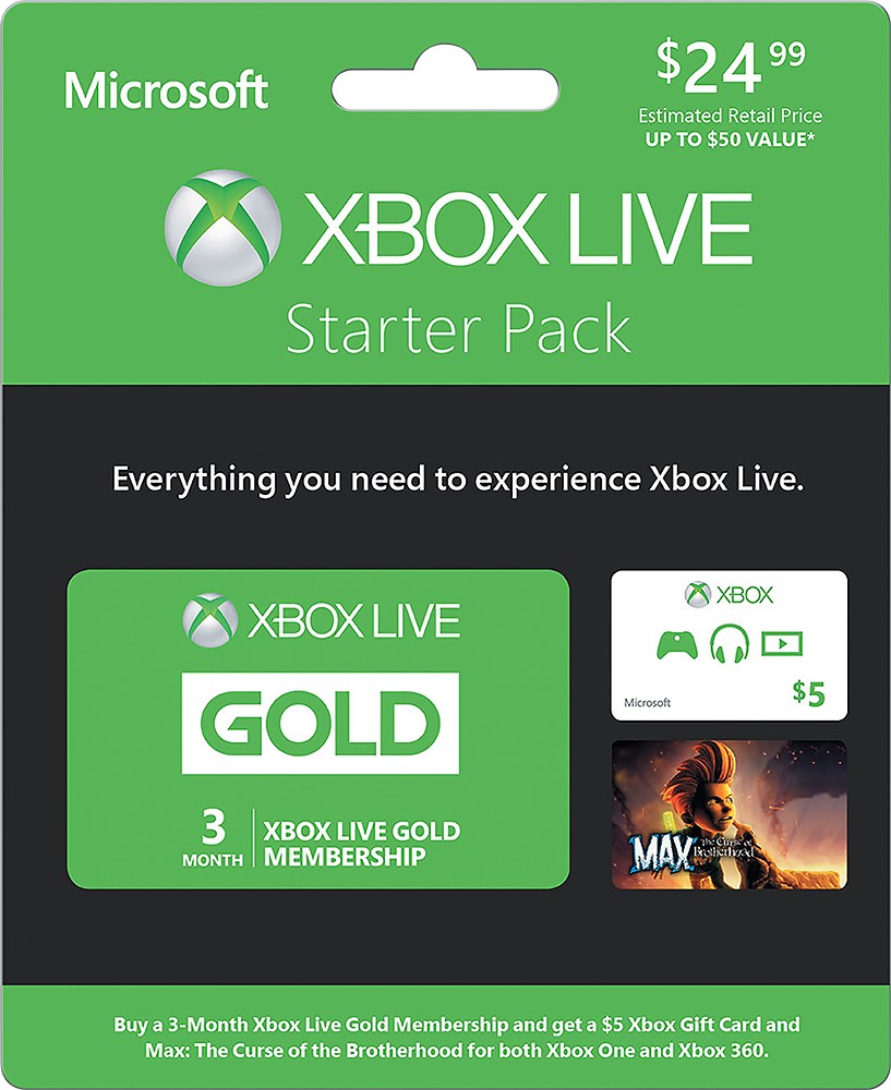 Best Buy: Microsoft Xbox Live Starter Pack XBOX LIVE STARTER - $24.99