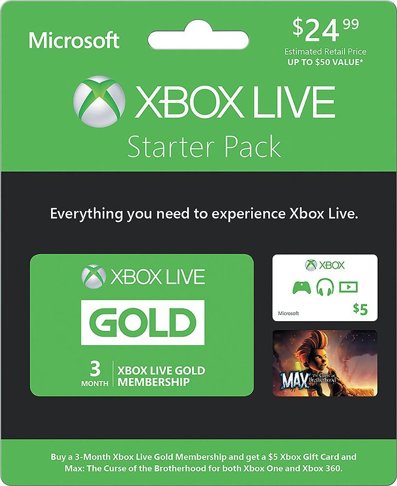 Discount Xbox Gold Membership Unlimited Xbox Live Microsoft Xbox Live  Starter Pack XBOX LIVE STARTER Best Buy