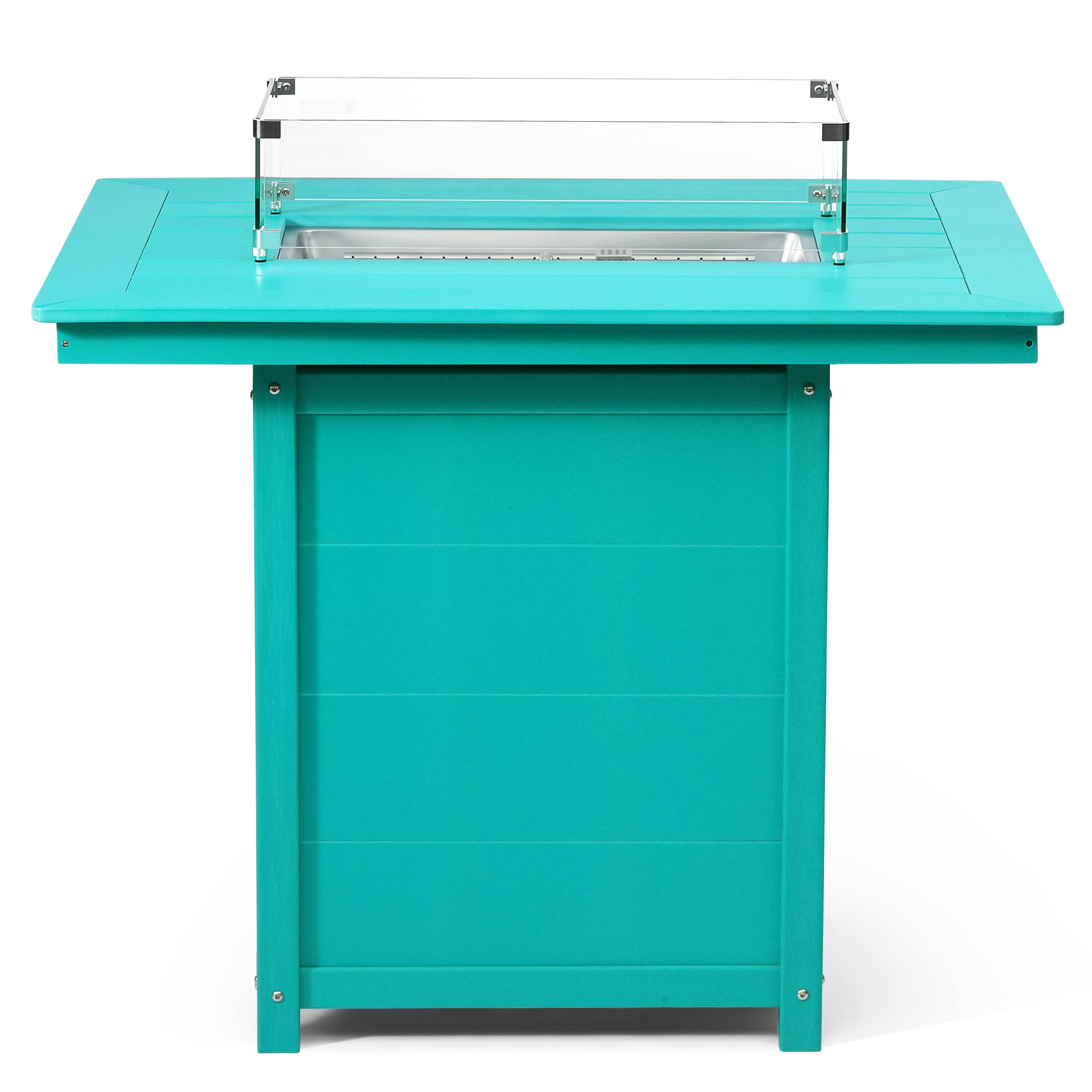 Back. WestinTrends - WestinTrends Helios 46" Modern Outdoor Patio Gas Propane Rectangle Fire Pit Table - Turquoise.