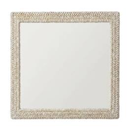 Elegant Decor - Rectangle Cornhusk Mirror 36x42 - Linen White