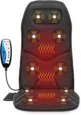 Front. Comfier - COMFIER Motors Massage Seat Cushion with 3 Level Heating Pad, Back Massager, Black - Black.