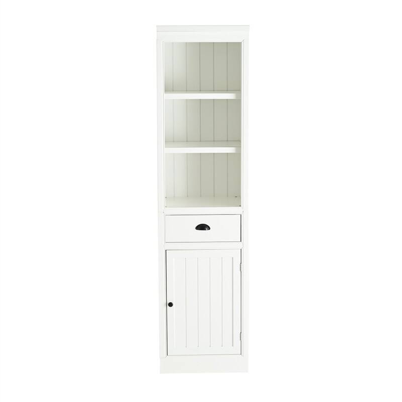 Alt View 5. HTUTWOO - 75'' Freestanding Display Bookshelf – Farmhouse Bookcase with Storage & Cabinet, Wooden Organizer Pantry for Home - White.