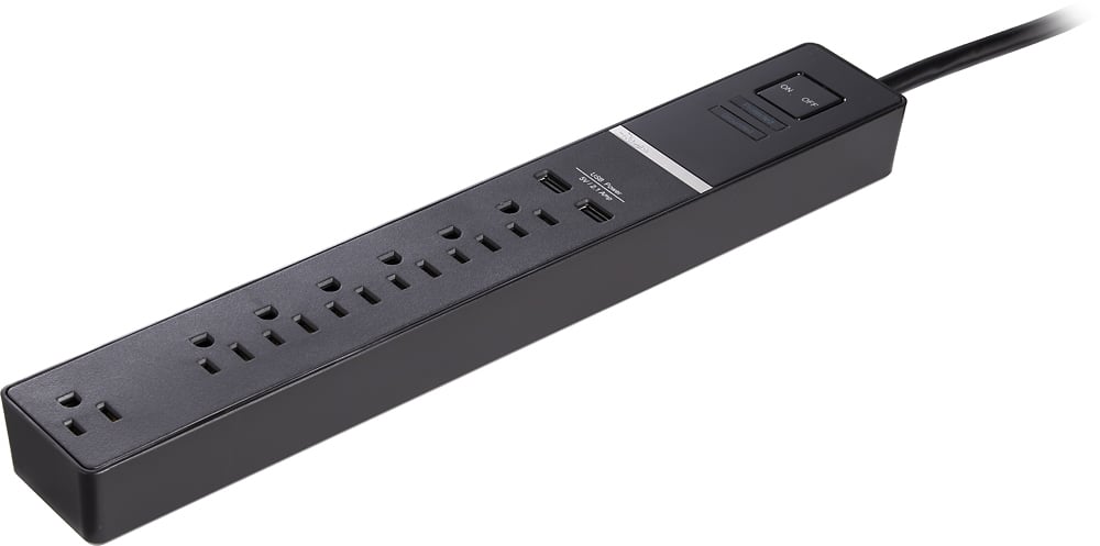 Best Buy: Rocketfish™ 7-Outlet/2-USB Surge Protector with 8' 4K UltraHD ...