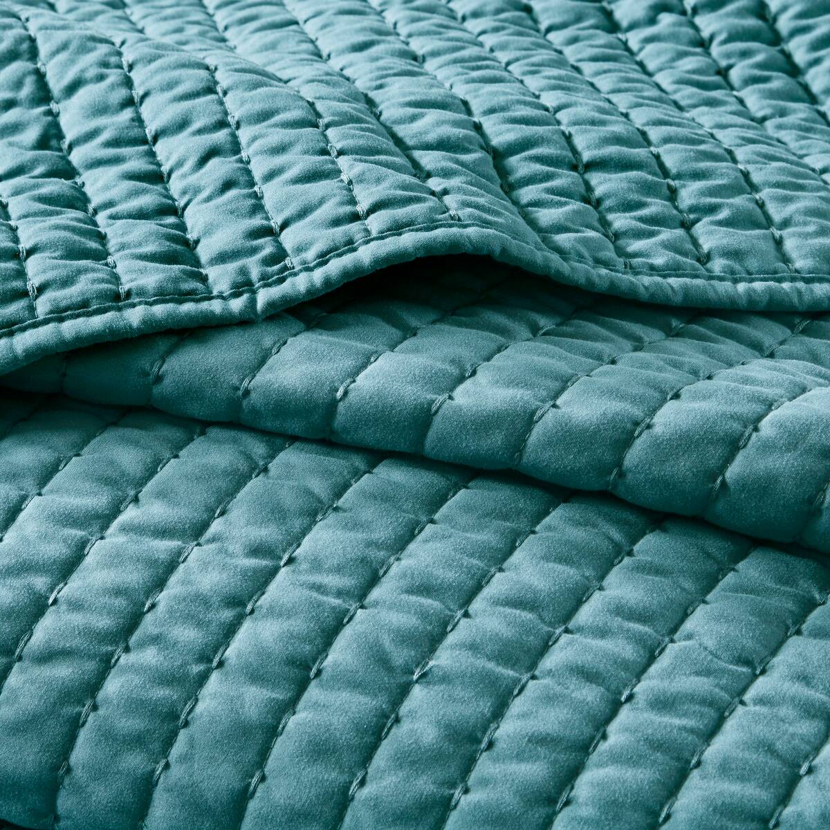 Alt View 2. TinyHomie - 3 Piece Quilt Set Teal Full/Queen - Teal.