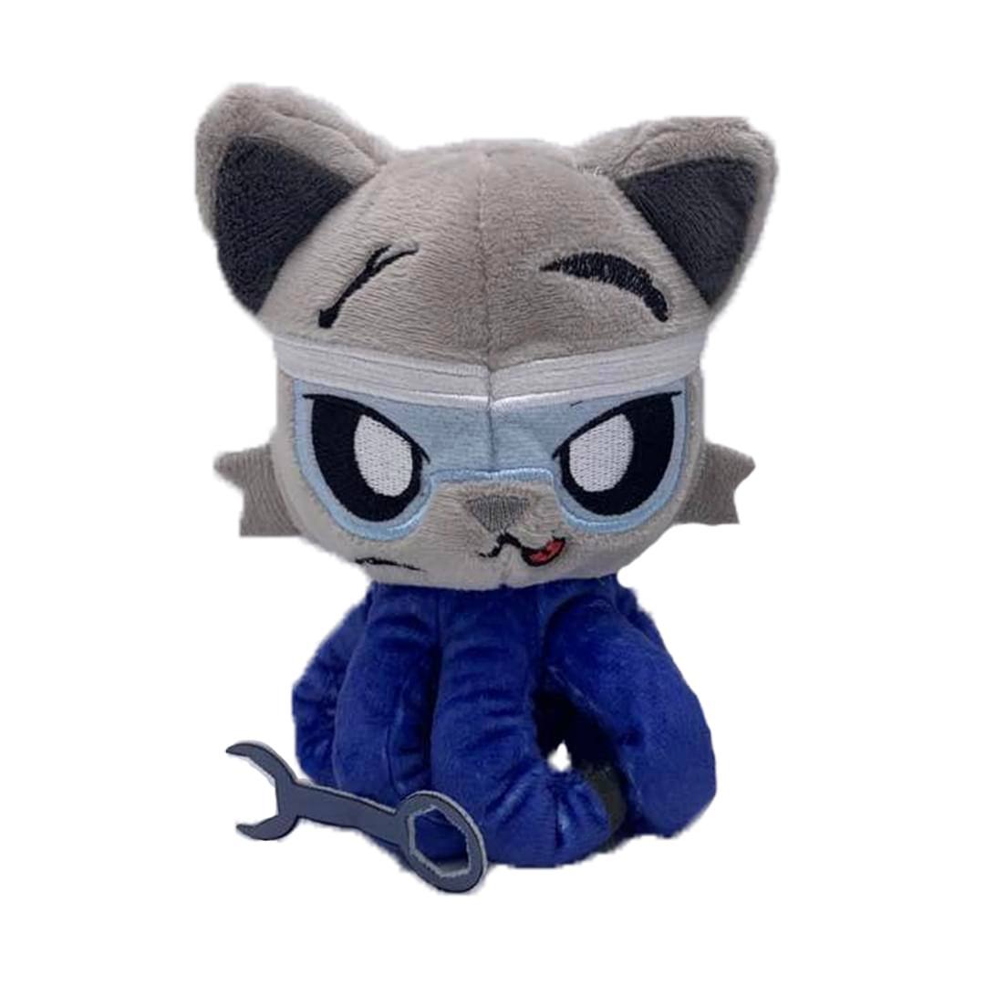 Front. Tentacle Kitty - Tentacle Kitty First Responders & Essentials Little Ones Plush | Mechanic Kitty - Grey.