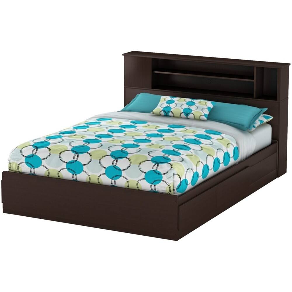 Front. South Shore - Fusion 3-Shelf Floor-Standing Bookcase - Chocolate.