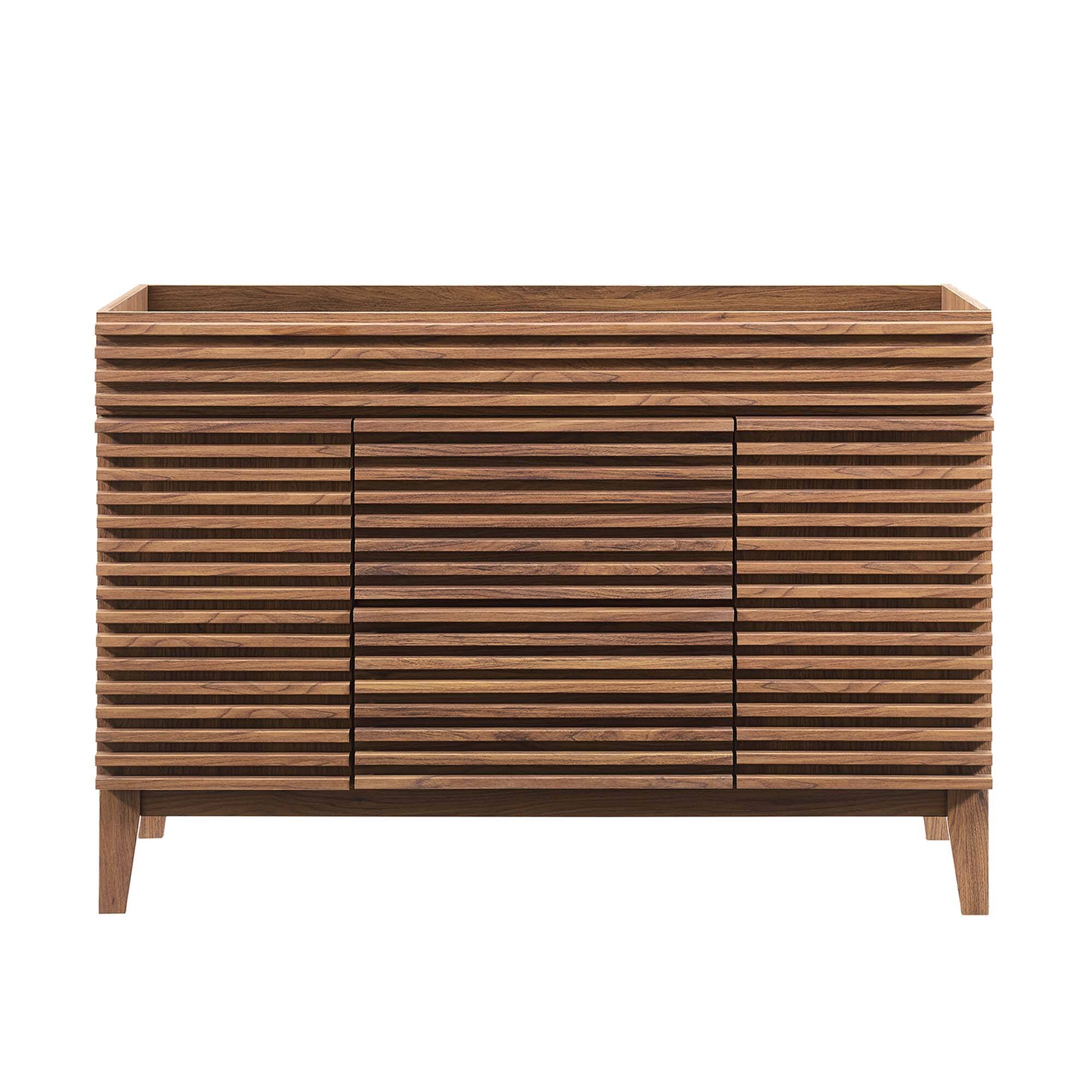 Alt View 2. Modway - Render 48" Bathroom Cabinet Basin Not Included by Modway - Walnut.