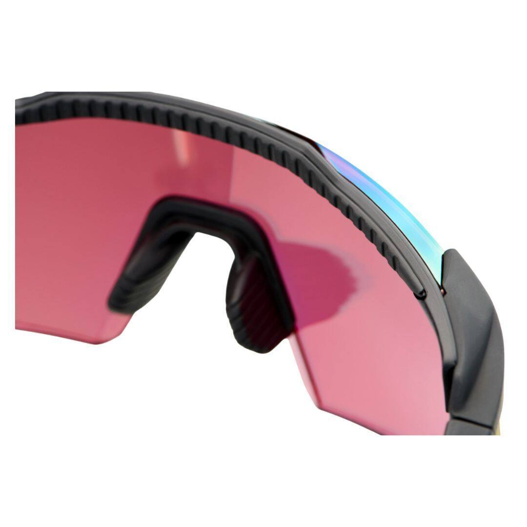 Left. 100% - AEROCRAFT - Soft Tact Black - HiPER Red Multilayer Mirror Lens - N/A.