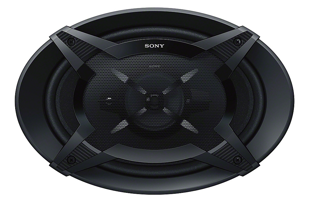 Angle View: Sony - 6" x 9" 3-Way Car Speakers with Mica Reinforced Cellular (MRC) Cones (Pair) - Black/Graphite