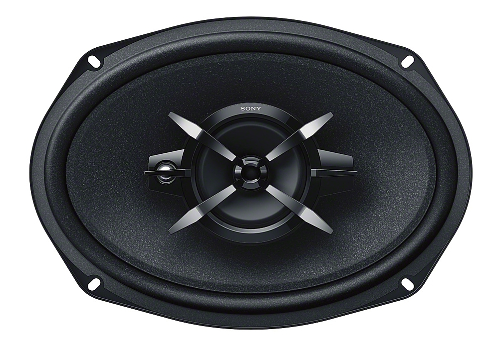 Left View: Sony - 6" x 9" 3-Way Car Speakers with Mica Reinforced Cellular (MRC) Cones (Pair) - Black/Graphite