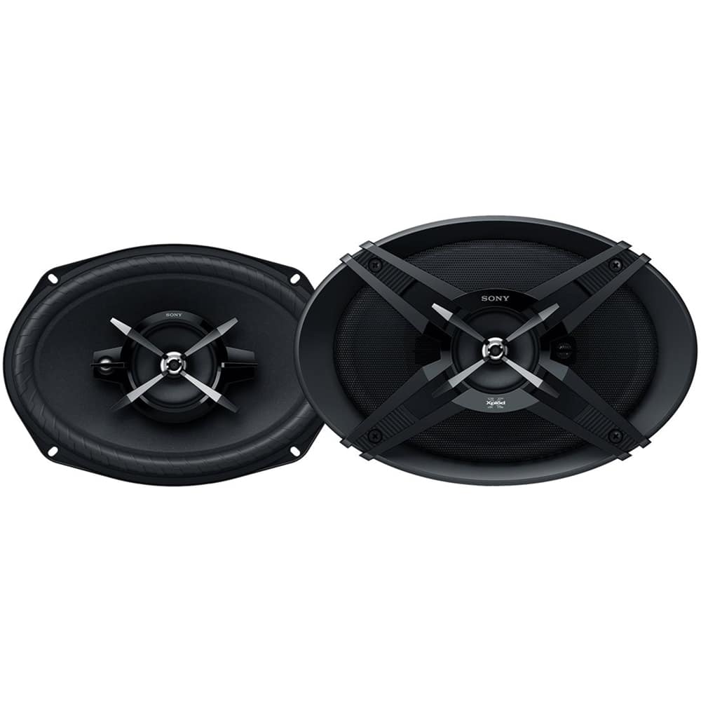 Front. Sony - 6" x 9" 3-Way Car Speakers with Mica Reinforced Cellular (MRC) Cones (Pair) - Black/Graphite.