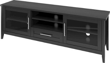 CorLiving - Jackson Wooden TV Stand, for TVs up to 85" - Black Wood Grain - Front_Zoom