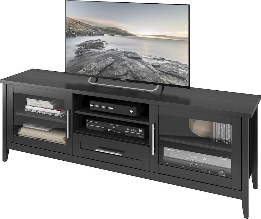 Alt View 13. CorLiving - Jackson Wooden TV Stand, for TVs up to 85" - Black Wood Grain.
