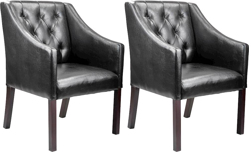 Angle View: CorLiving - Antonio Accent Club Armchair (Set of 2) - Black