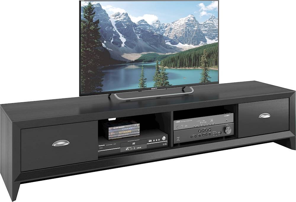 Alt View 12. CorLiving - Lakewood Extra Wide TV Stand, for TVs up to 85" - Black Wood Grain.