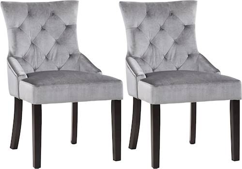 CorLiving - Antonio Accent Chairs (Set of 2) - Dark Espresso/Soft Gray