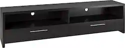 CorLiving - Fernbrook TV Stand, for TVs up to 95" - Black Faux Wood Grain - Front_Zoom