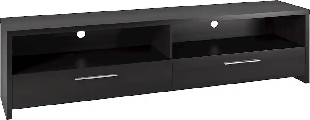 Front. CorLiving - Fernbrook TV Stand, for TVs up to 95" - Black Faux Wood Grain.