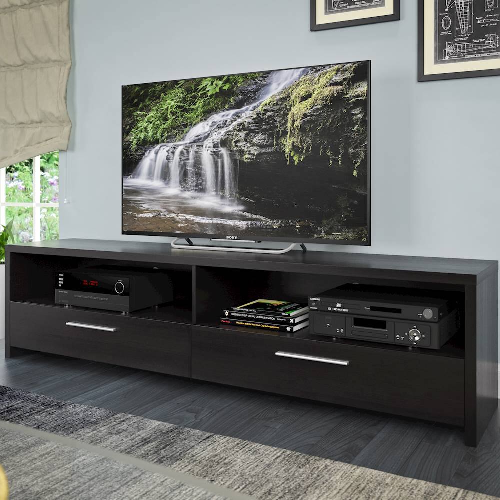 Alt View 11. CorLiving - Fernbrook TV Stand, for TVs up to 95" - Black Faux Wood Grain.