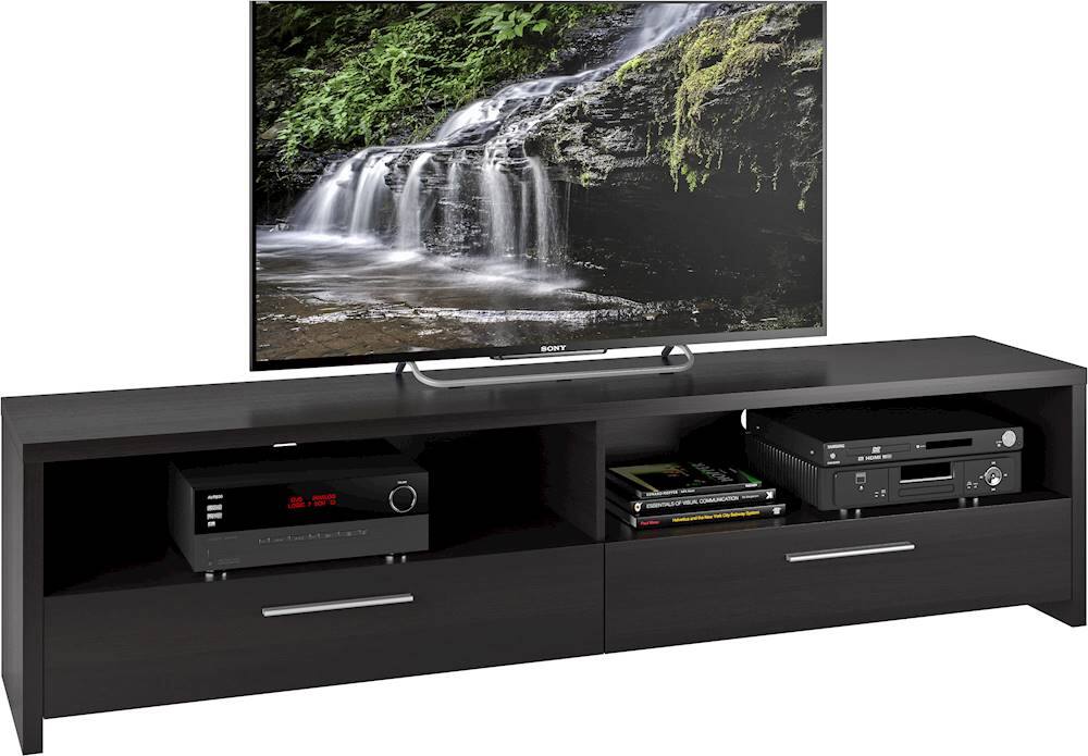 Alt View 12. CorLiving - Fernbrook TV Stand, for TVs up to 95" - Black Faux Wood Grain.