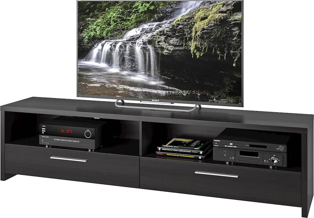 Alt View 13. CorLiving - Fernbrook TV Stand, for TVs up to 95" - Black Faux Wood Grain.