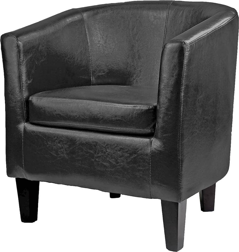 Left View: CorLiving - Antonio Tub Chair - Black