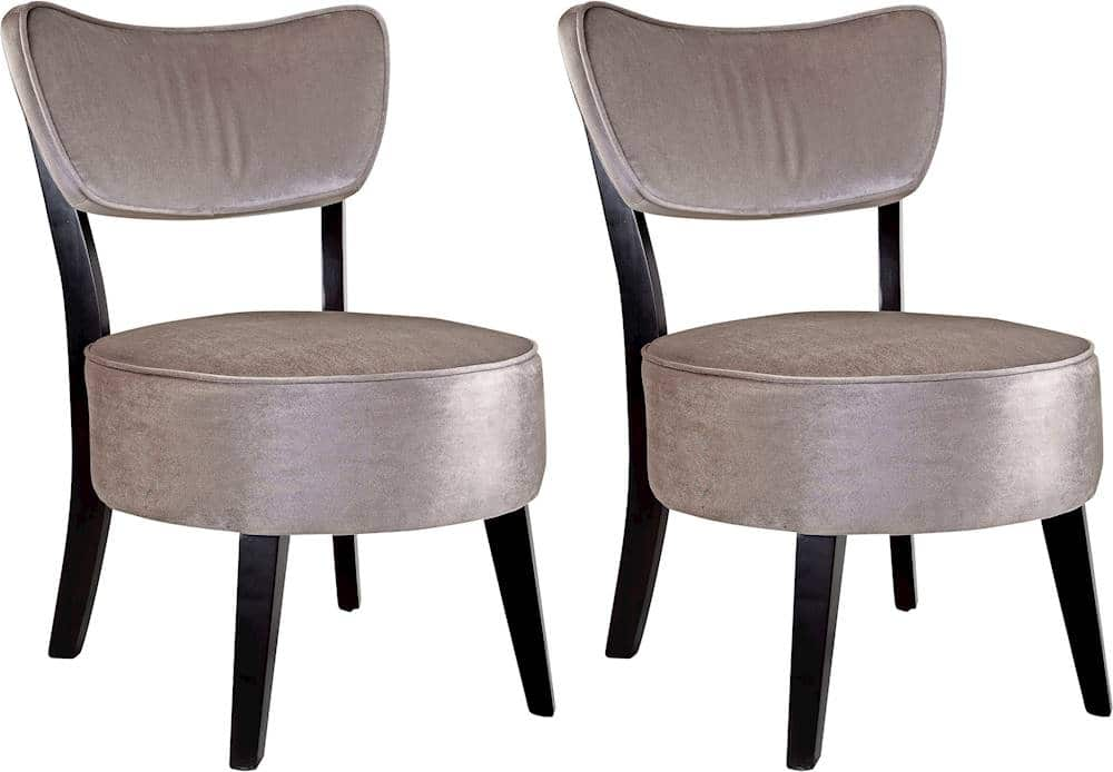 Angle View: CorLiving - Home Soft Velvet Chair (Set of 2) - Gray