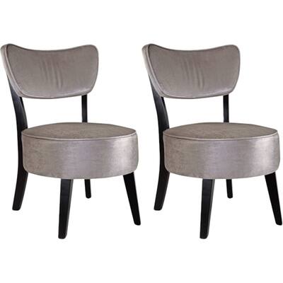 CorLiving - Home Soft Velvet Chair (set of 2) - Gray