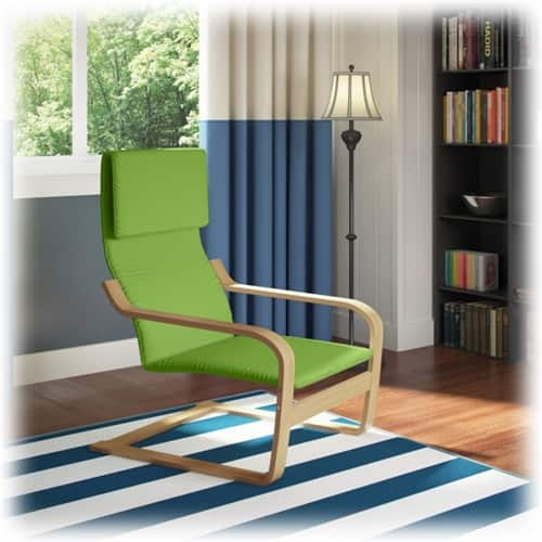 apple green armchair