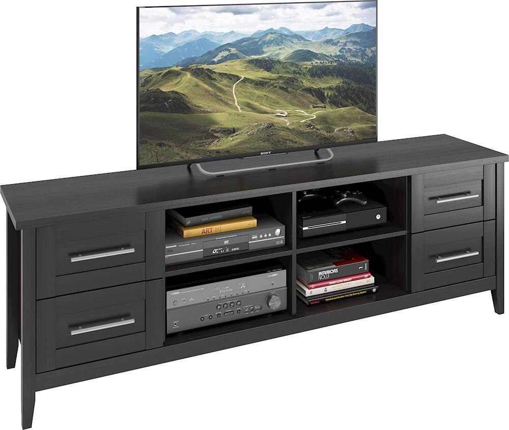 Alt View 12. CorLiving - Jackson Wooden Extra Wide TV Stand, for TVs up to 85" - Black Wood Grain.
