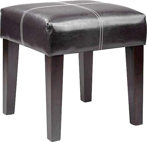 CorLiving - Antonio Square Bench - Black/Dark Espresso