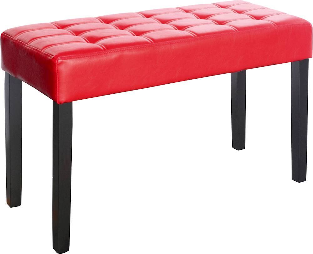 Angle. CorLiving - California 24 Panel Bench - Dark Espresso/Red.