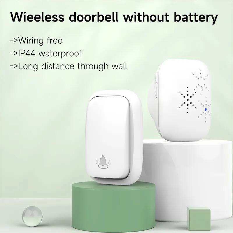 Wireless doorbell without battery  
- Wiring free  
- IP44 waterproof  
- Long distance through wall