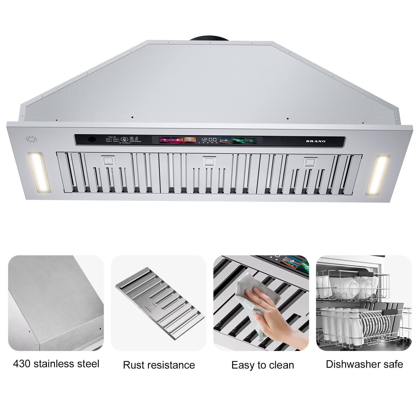 - 12:00
- BRANO
- 430 stainless steel
- Rust resistance
- Easy to clean
- Dishwasher safe