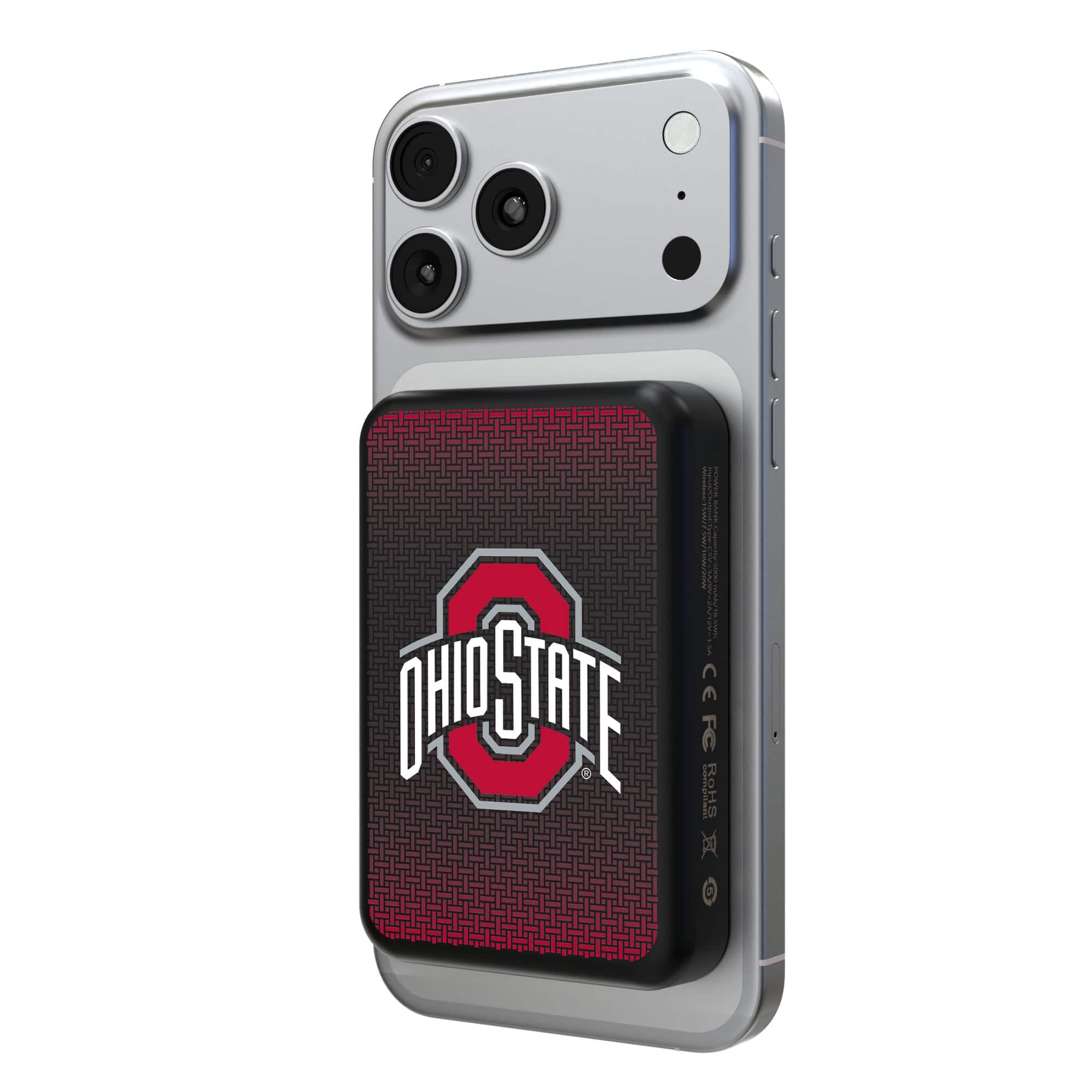 Keyscaper - Ohio State Buckeyes Wireless Magnetic Power Bank - Black