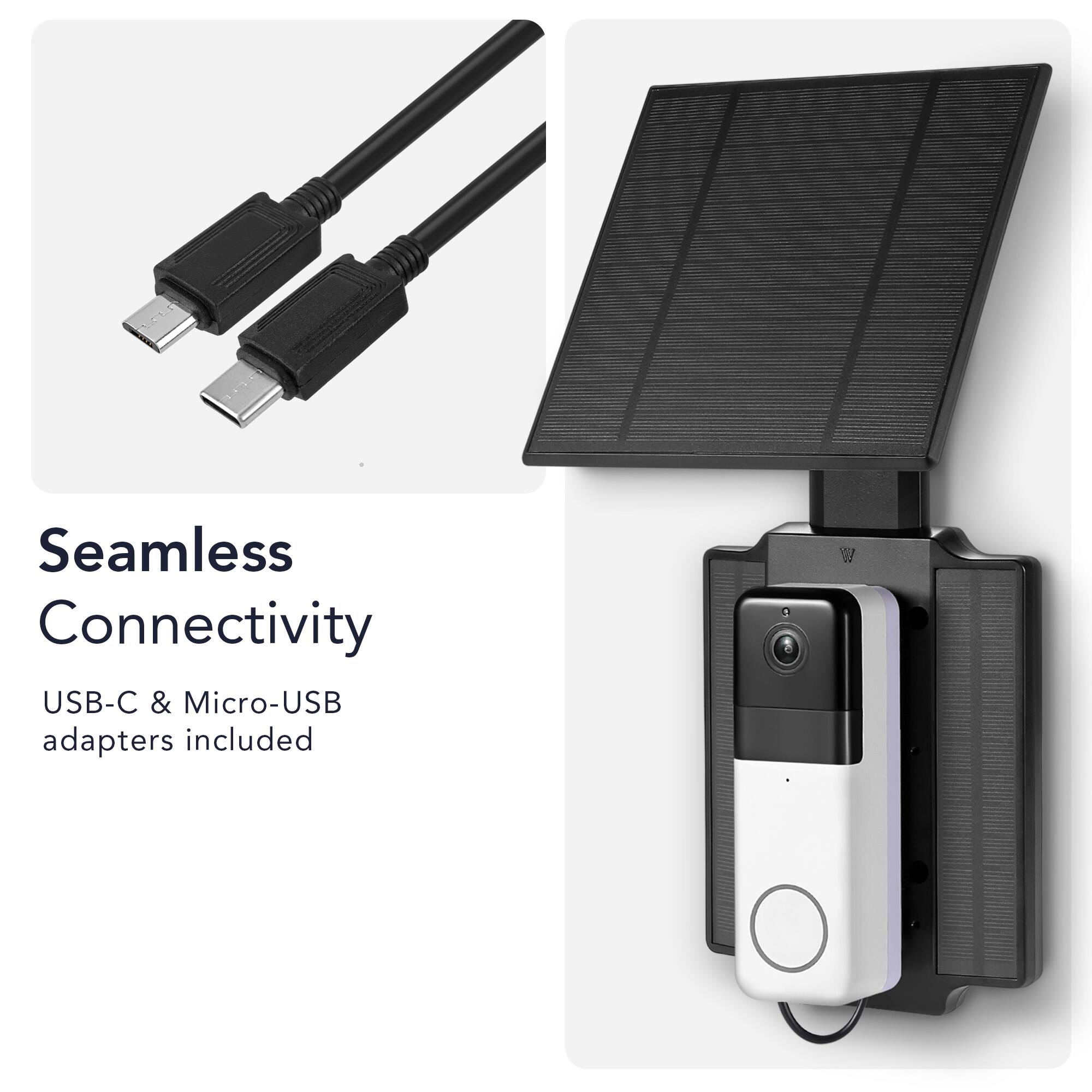 Seamless Connectivity  
USB-C & Micro-USB adapters included