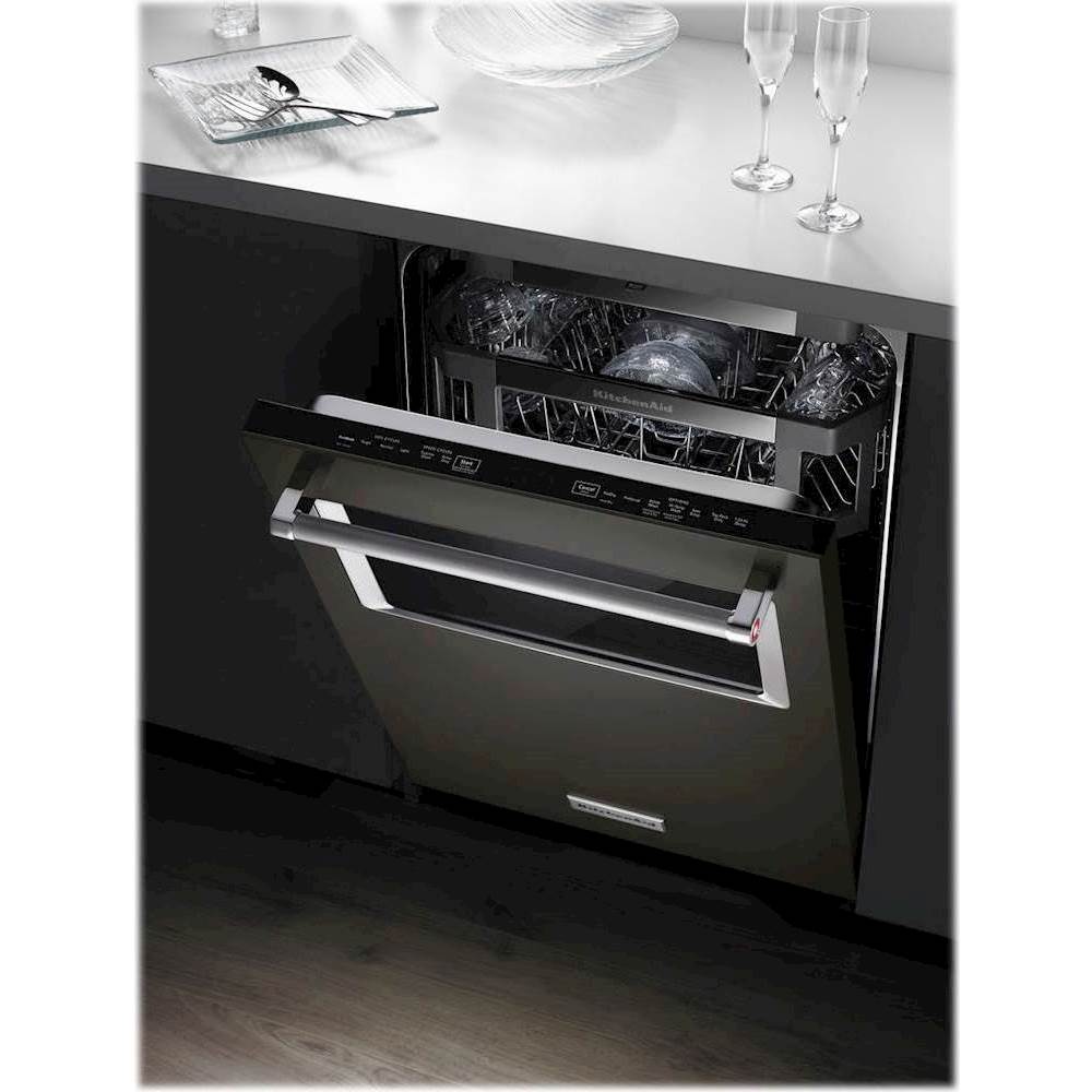 Best Buy: KitchenAid 24" Built-In Dishwasher Black stainless steel Kitchenaid Black Stainless Steel Dishwasher