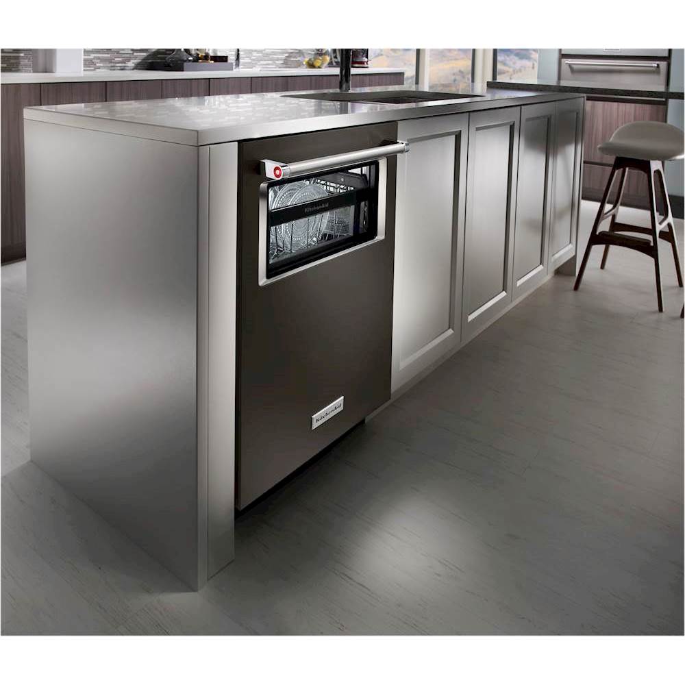 Best Buy: KitchenAid 24" Built-In Dishwasher Black stainless steel Kitchen Aid Stainless Steel Dishwasher